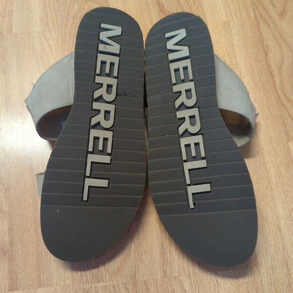 Merrell Juno Wrap Moon Sandals Womens 10 Beige Leather Slip On Comfort - Picture 6 of 7